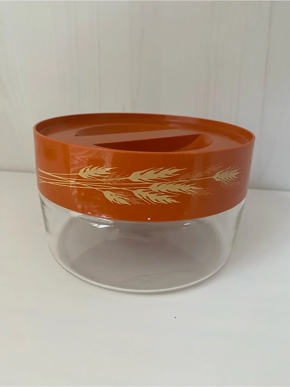 Retro Orange Wheat Glass Storage Jar